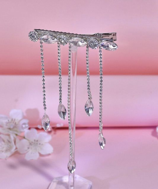 DIY Silk Alloy Zircon Tassel Hairpin