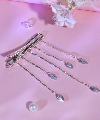 DIY Silk Alloy Zircon Tassel Hairpin