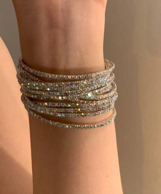 DIY White Alloy Zircon Cuff Ten-piece set