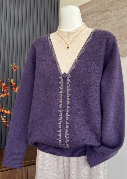 Elegant Beige Hign Neck Thick Patchwork Warm Fleece Knit Top Winter