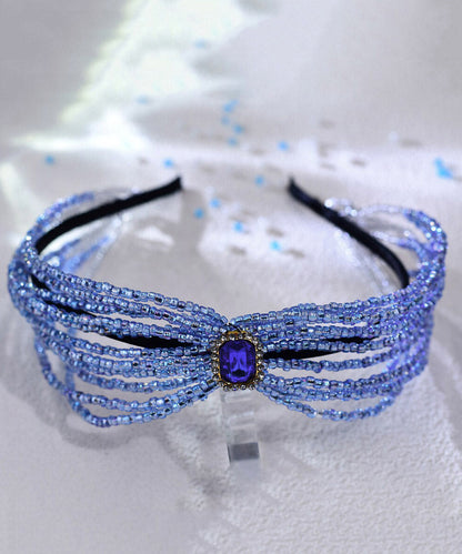 Elegant Blue Weave Crystal HairPiece
