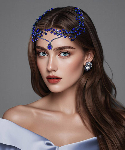 Elegant Blue Zircon Water Dropl Pearl HairPiece