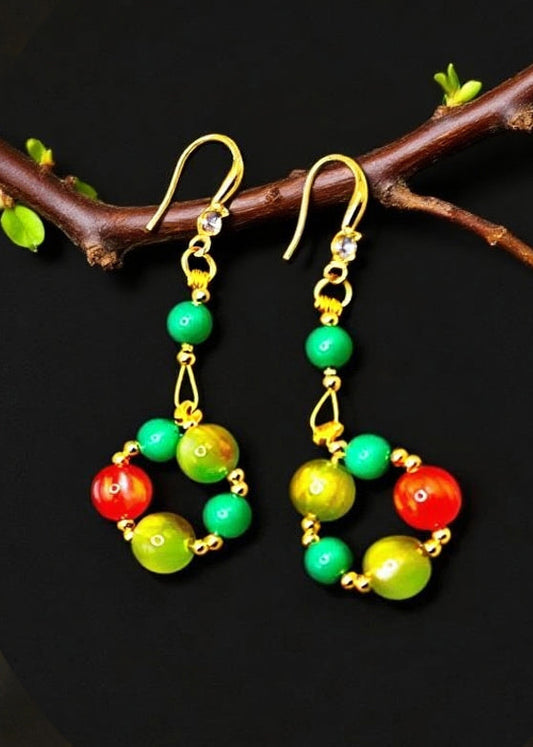 Elegant Rainbow Acrylic Turquoise Drop Earrings