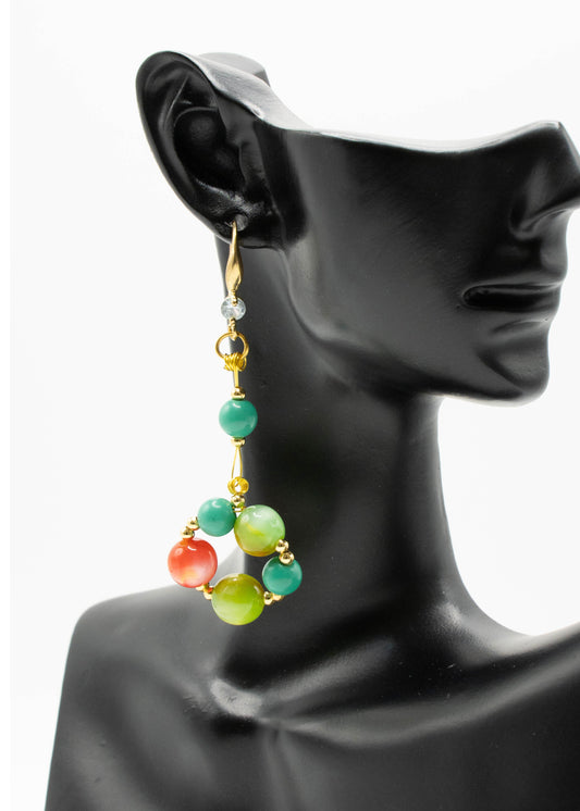 Elegant Rainbow Acrylic Turquoise Drop Earrings
