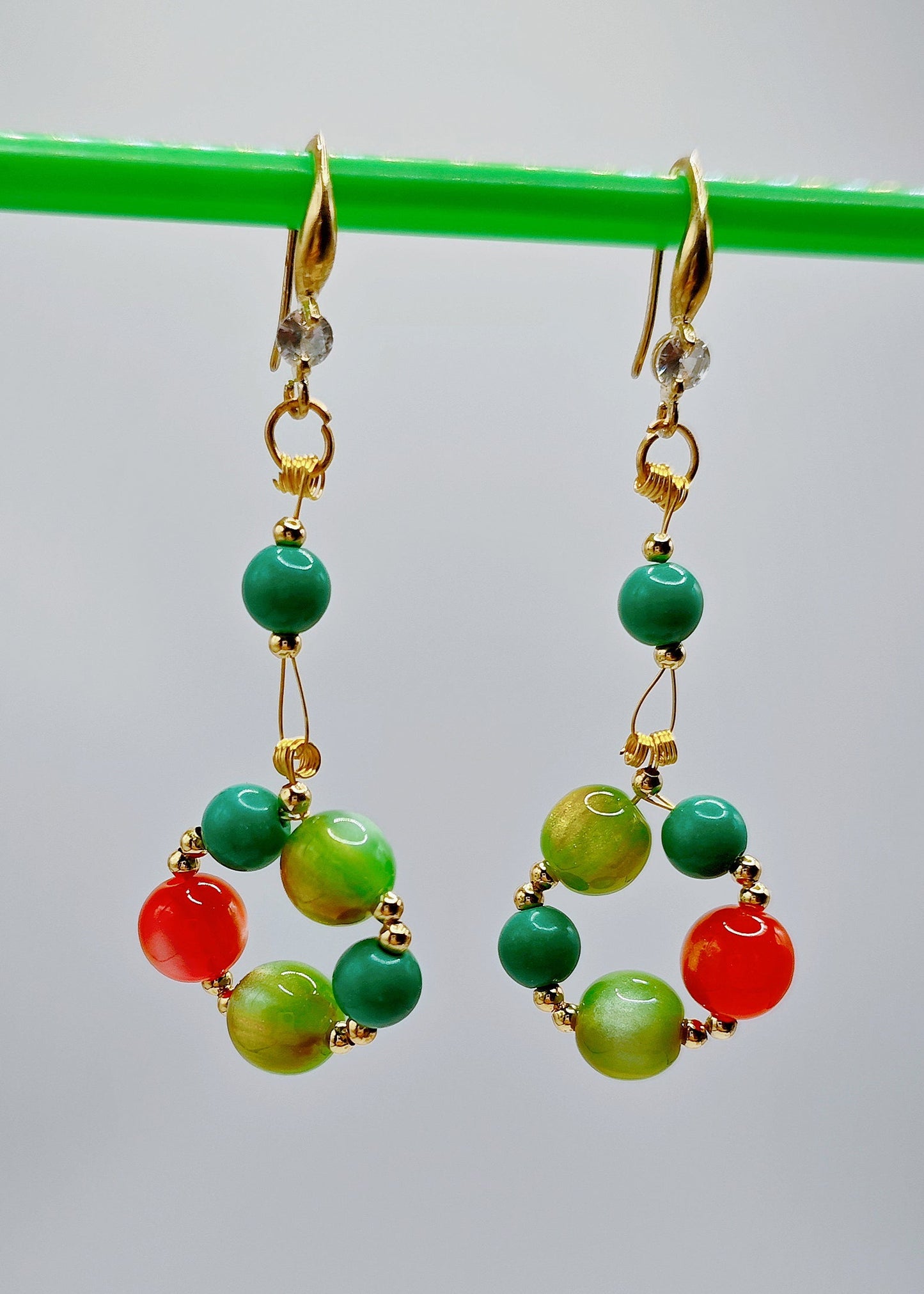 Elegant Rainbow Acrylic Turquoise Drop Earrings