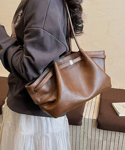 Elegant Solid Durable Large Capacity Faux Leather Shoulder Bags