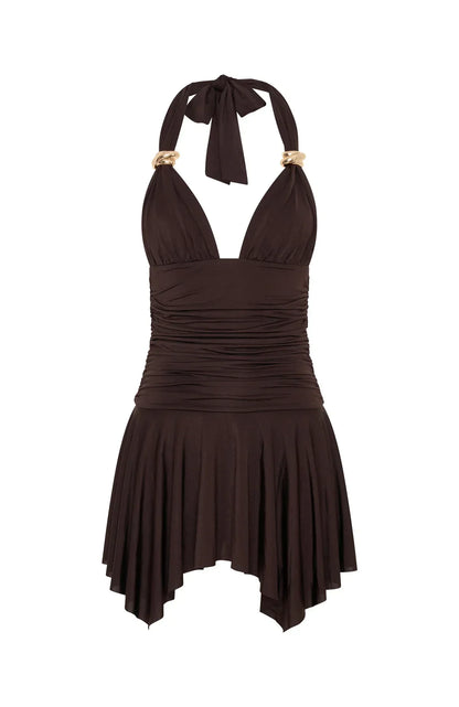 Use Somebody Mini Dress Chocolate