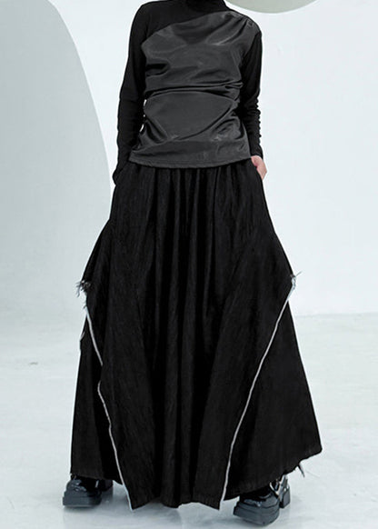 Fashion Blue Asymmetrical Pockets Patchwork Denim Pants Summer