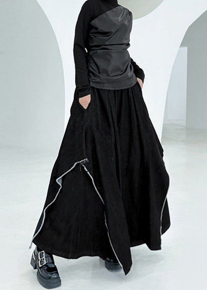 Fashion Blue Asymmetrical Pockets Patchwork Denim Pants Summer