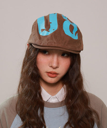 Fashion Brown Graphic Print Versatile Beret Hat
