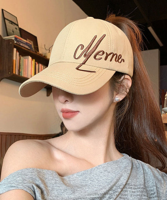 Fashion Khaki Graphic Embroideried Baseball Cap Hat