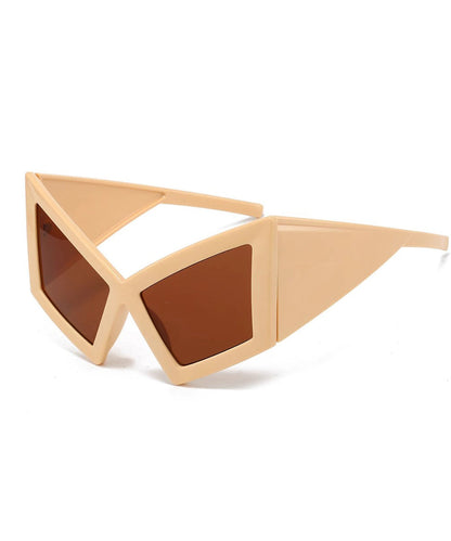 Fashion Street Photography Rose Irregular Large Frame Sunglasses