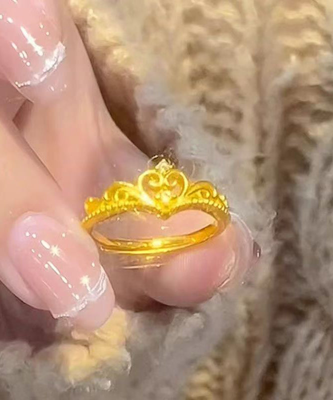 Fine Gold Sterling Silver Overgild Love Open Rings