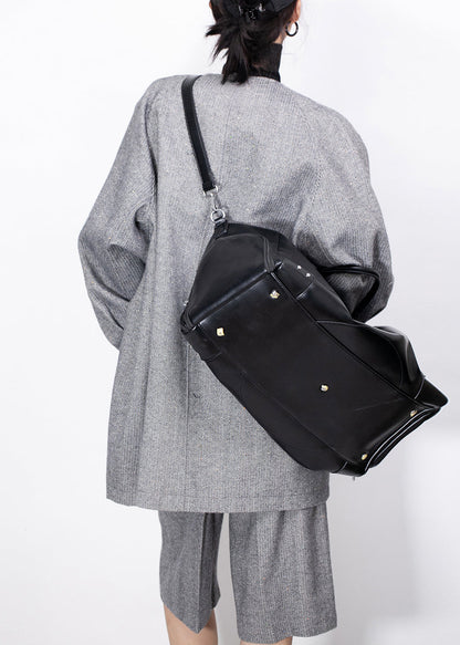 Fine Grey Button Coat And High?Waist Crop Pants Woolen Two Pieces Set Fall
