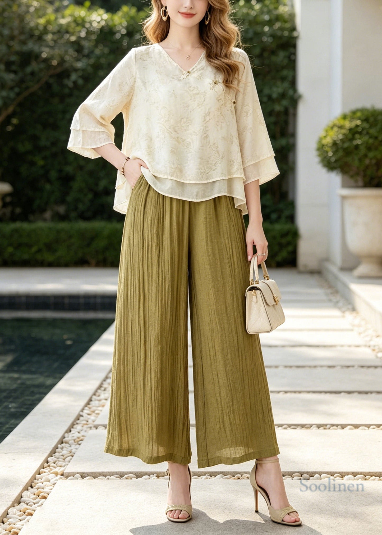 Fine Oversized Print Cotton Two Pieces Set Summer