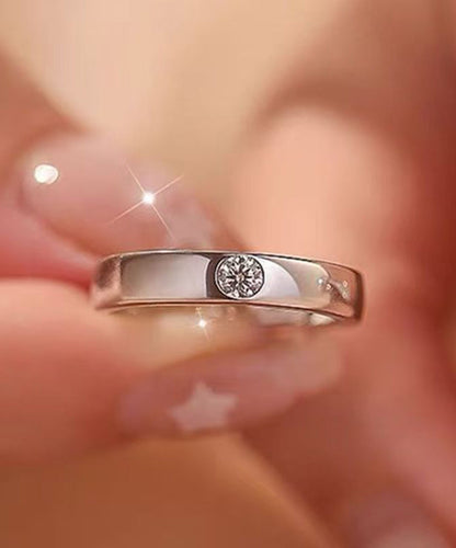 Fine Silk Zircon Adjustable Open Wedding Bands Rings