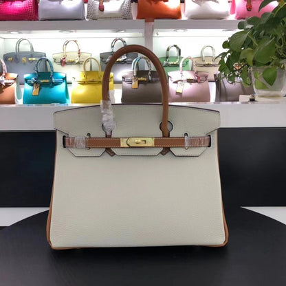 H BIRKIN TOGO  GOLD HARDWARE BEIGE BROWN 30CM