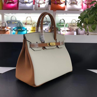 H BIRKIN TOGO  GOLD HARDWARE BEIGE BROWN 30CM