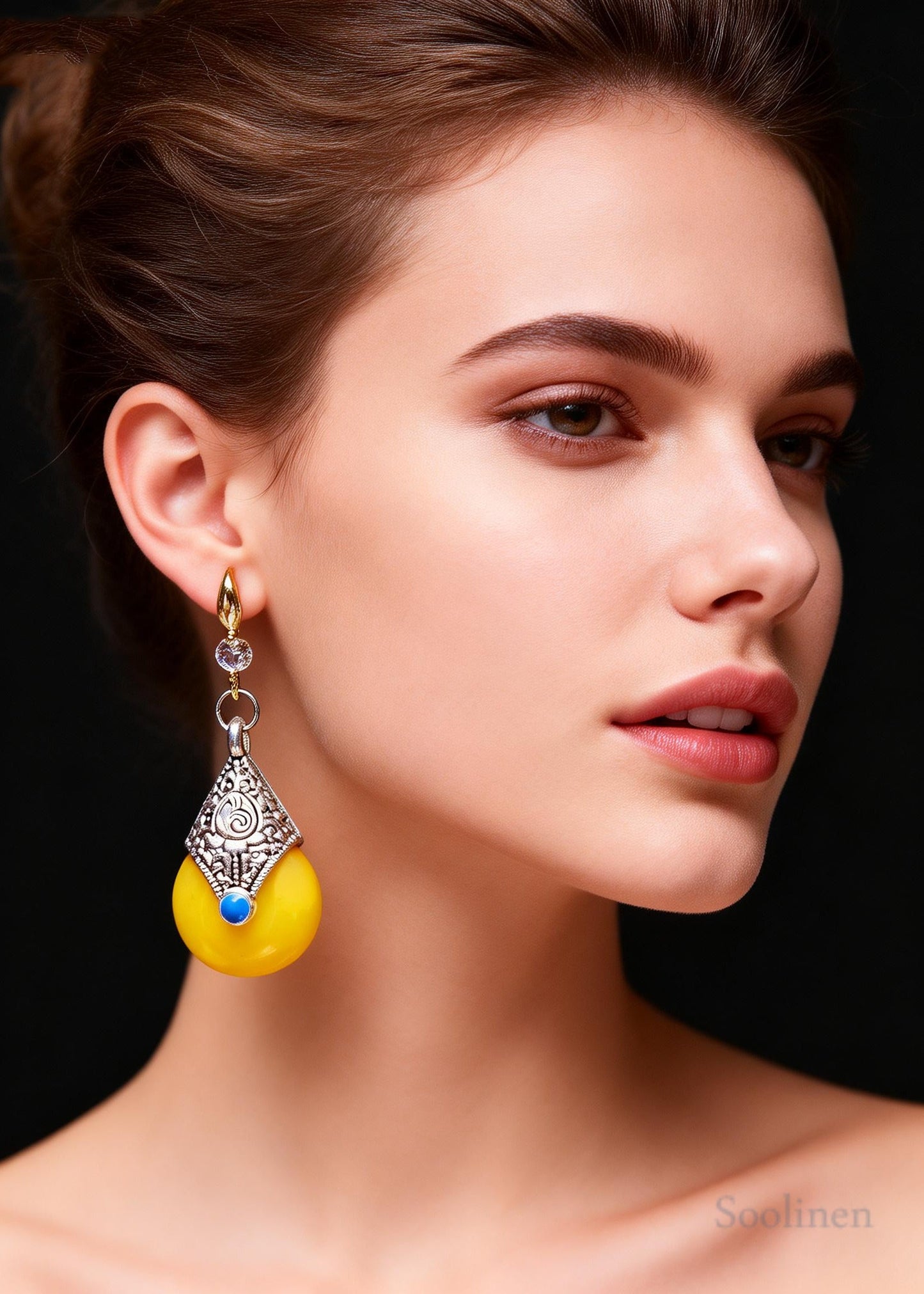 Handmade Rotundity Beeswax Zircon Drop Earrings