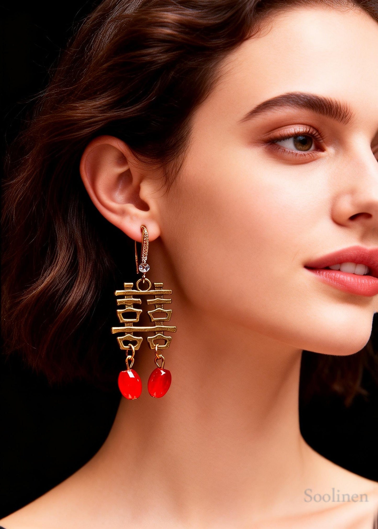 Handmade XI Character Copper Retro Wedding Drop Earrings