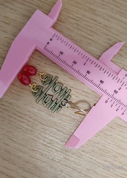 Handmade XI Character Copper Retro Wedding Drop Earrings