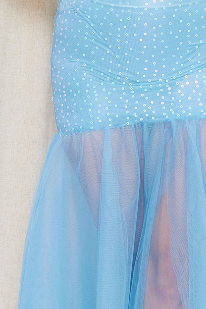 Symphony Dress - Sequin With Mesh Bottom Maxi Dress