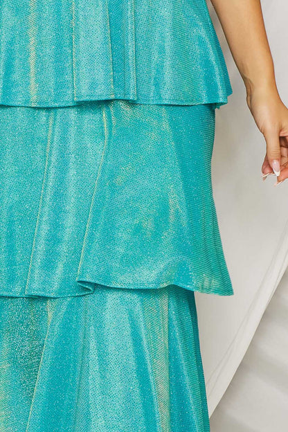 Symphony Dress - Shimmer Metallic Layered Maxi Dress