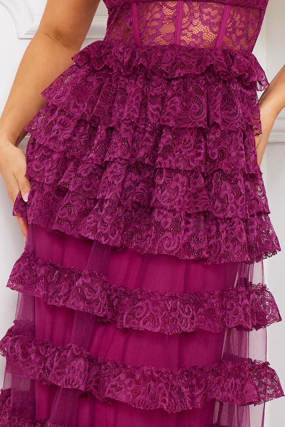 Symphony Dress - Ruffle Layer Lace Maxi Dress