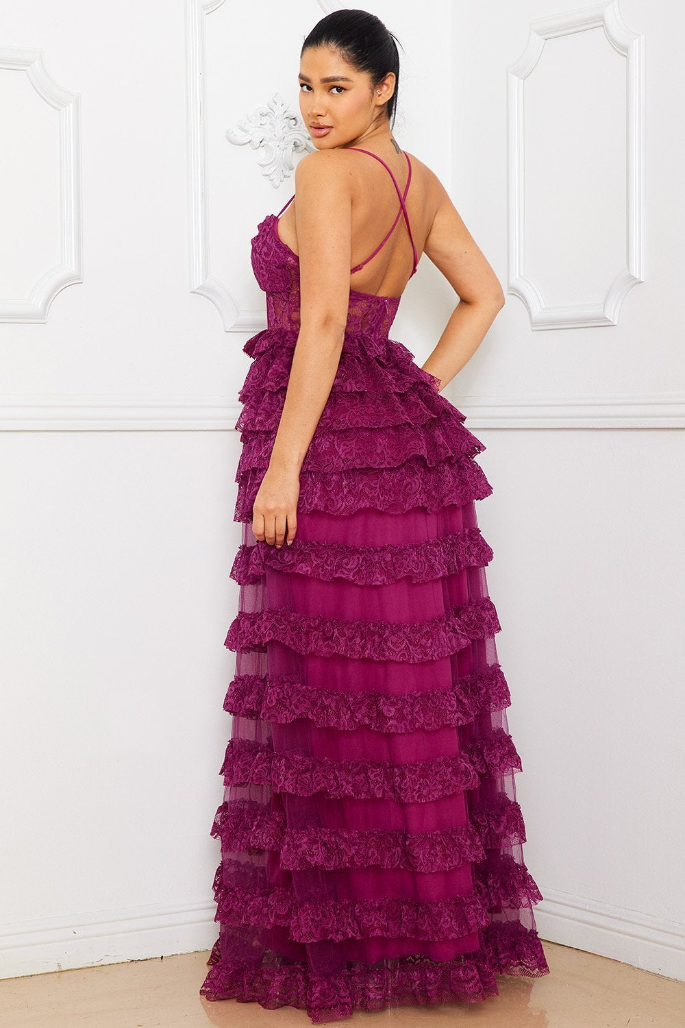 Symphony Dress - Ruffle Layer Lace Maxi Dress