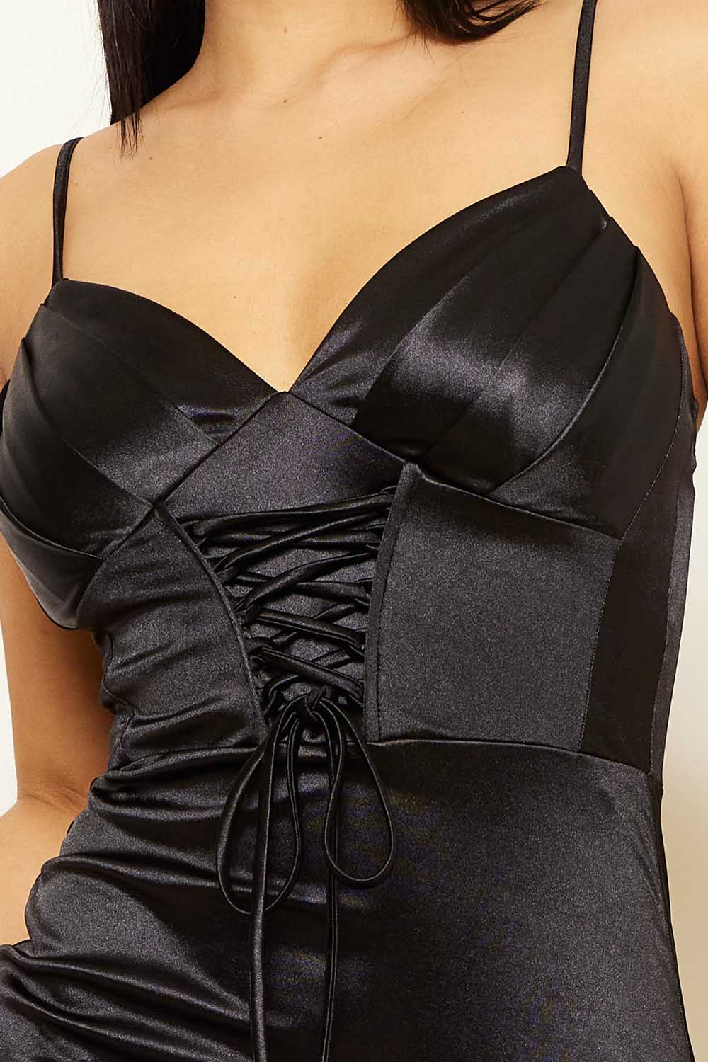 Symphony Dress - Satin Caged Waist Maxi Dress