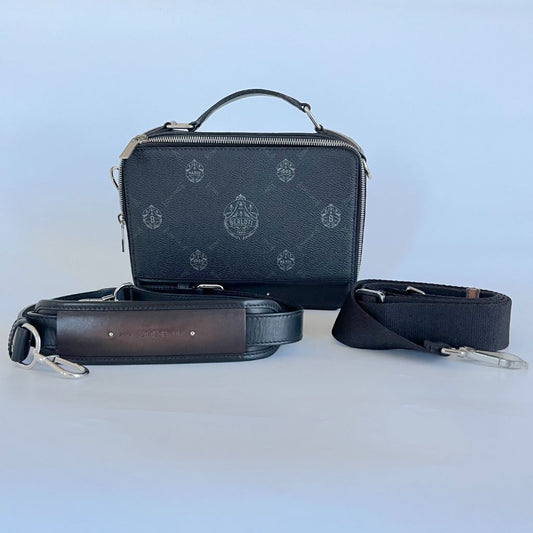 Berluti Nino Canvas and Leather clutch messenger bag