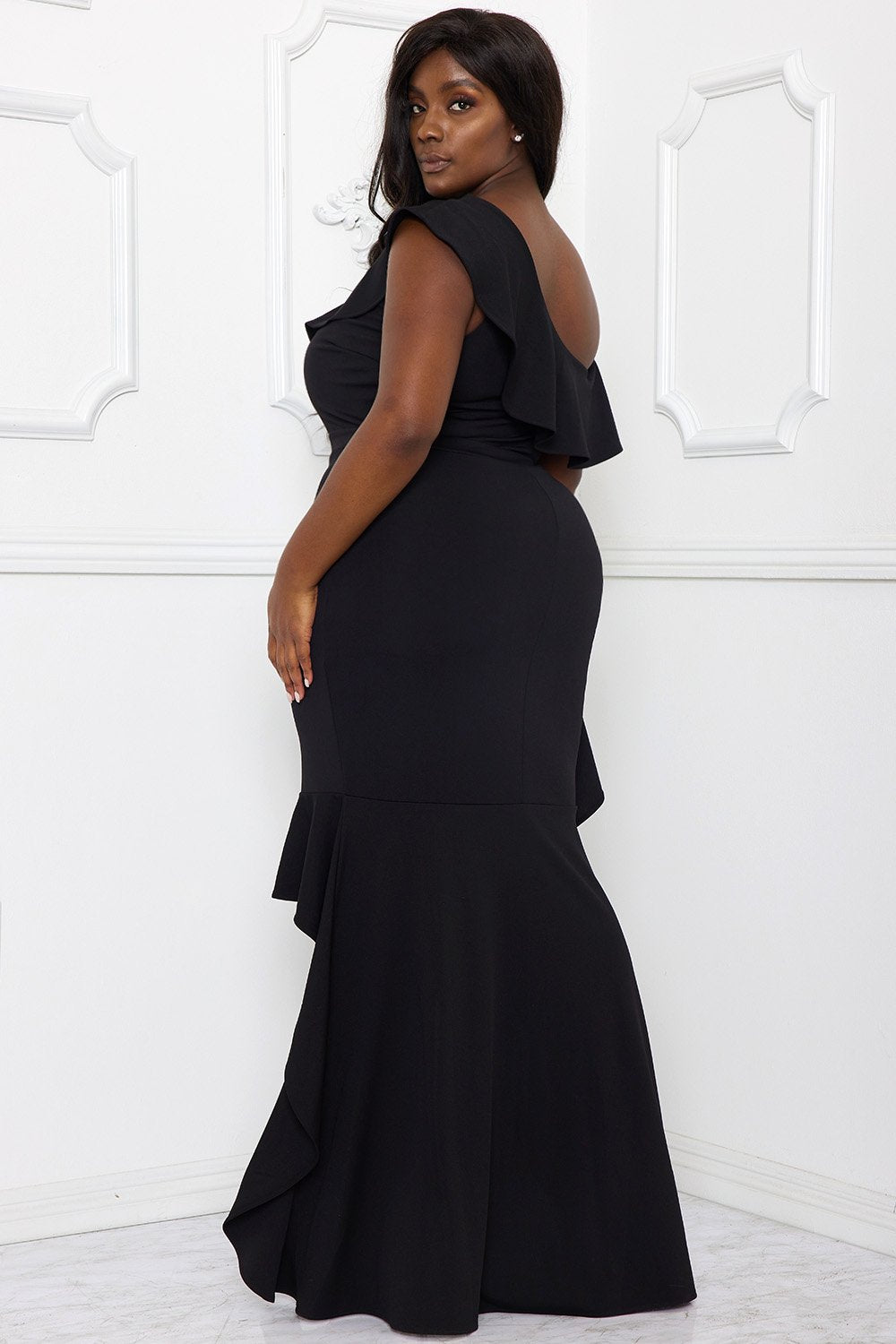 Symphony Dress - One Shoulder Ruffle Detailed Maxi Dress