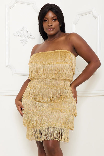 Symphony Dress - Layered Fringe Mini Dress