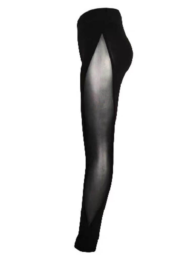 Impact Black Butt Scrunch Mesh Panel Leggings Capri