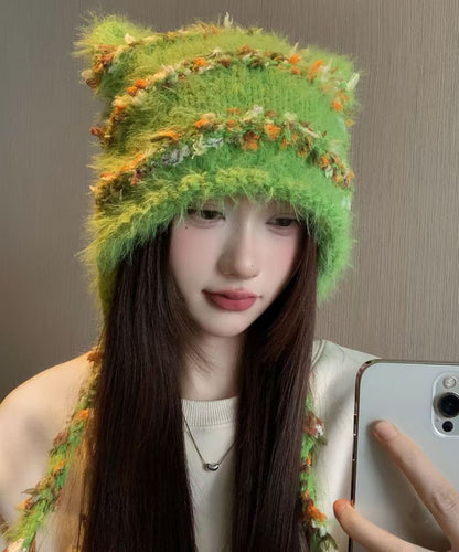 Japanese Style Red Cute Knitted Warm Ear Protection Hat
