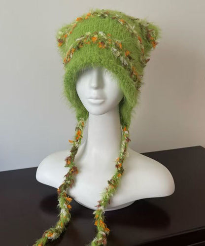 Japanese Style Red Cute Knitted Warm Ear Protection Hat