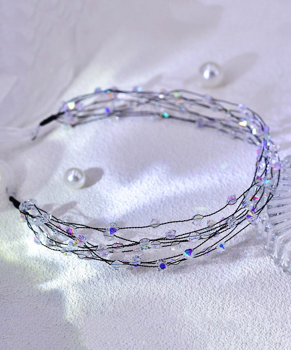 Modern Black Weave Crystal Hollow Out HairPiece