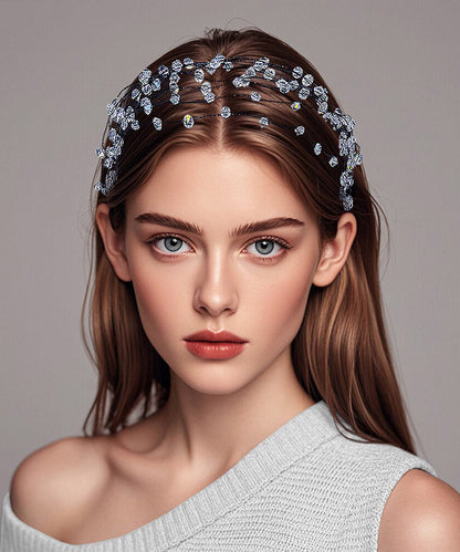 Modern Black Weave Crystal Hollow Out HairPiece