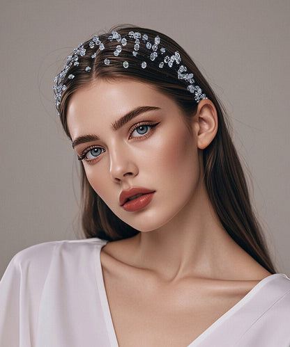 Modern Black Weave Crystal Hollow Out HairPiece