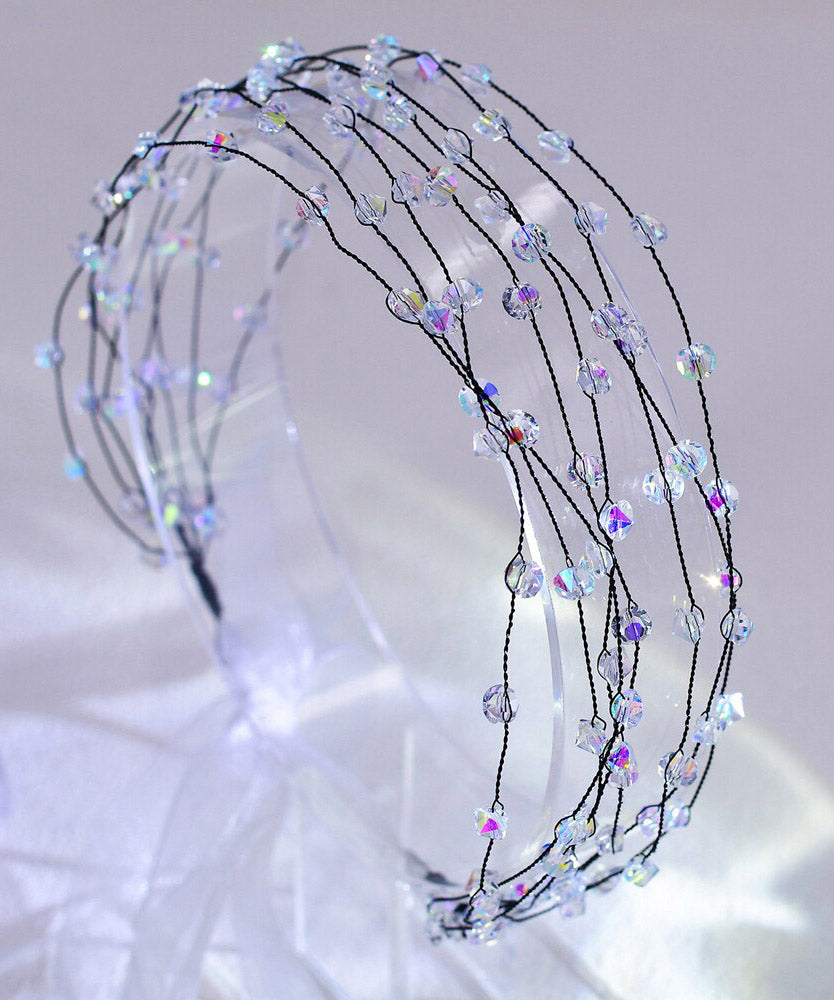 Modern Black Weave Crystal Hollow Out HairPiece