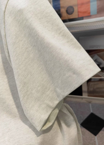 Modern Light Grey O-Neck Animal Print T Shirt Summer