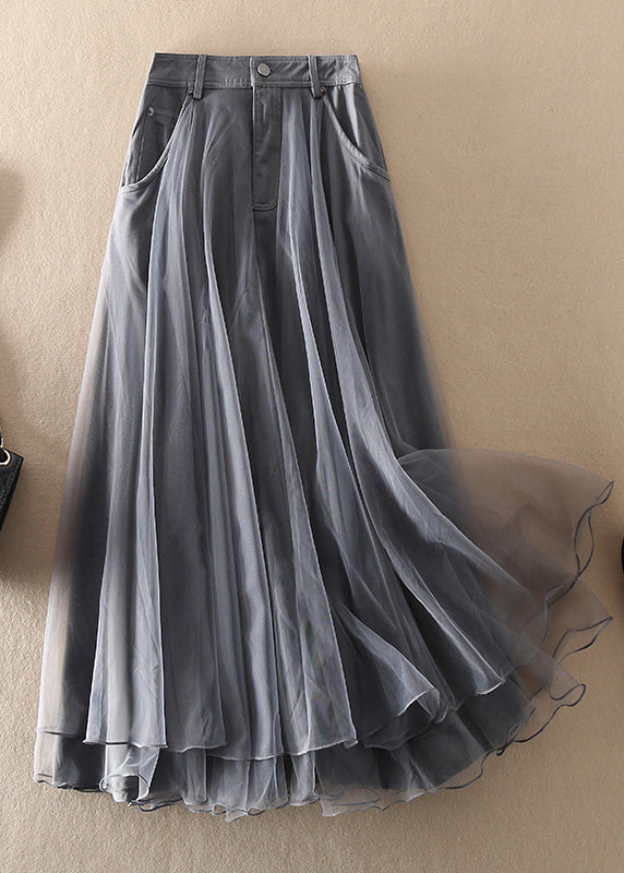 Natural Print4 high waist Patchwork Tulle Skirts Spring