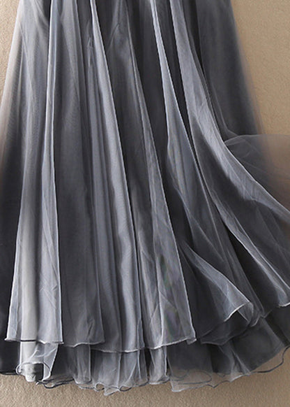 Natural Print4 high waist Patchwork Tulle Skirts Spring