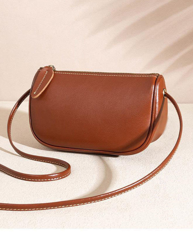 New Casual Coffee Versatile Calf Leather Crossbody Bag