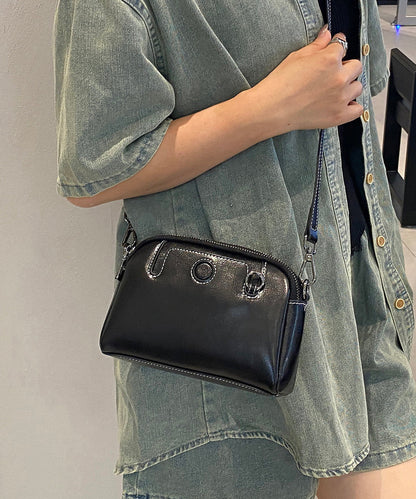 New Fashion Coffee Calf Leather Versatile Crossbody Bag