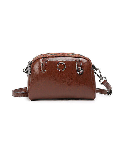 New Fashion Coffee Calf Leather Versatile Crossbody Bag