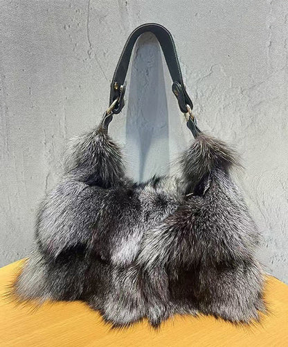 New Fashion Fox Fur Patchwork Shoulder Bag