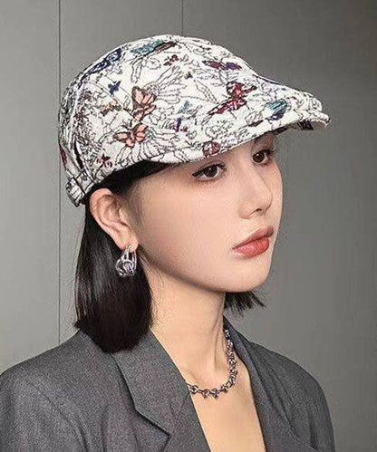New Retro Black Butterfly Embroidery Beret Hat