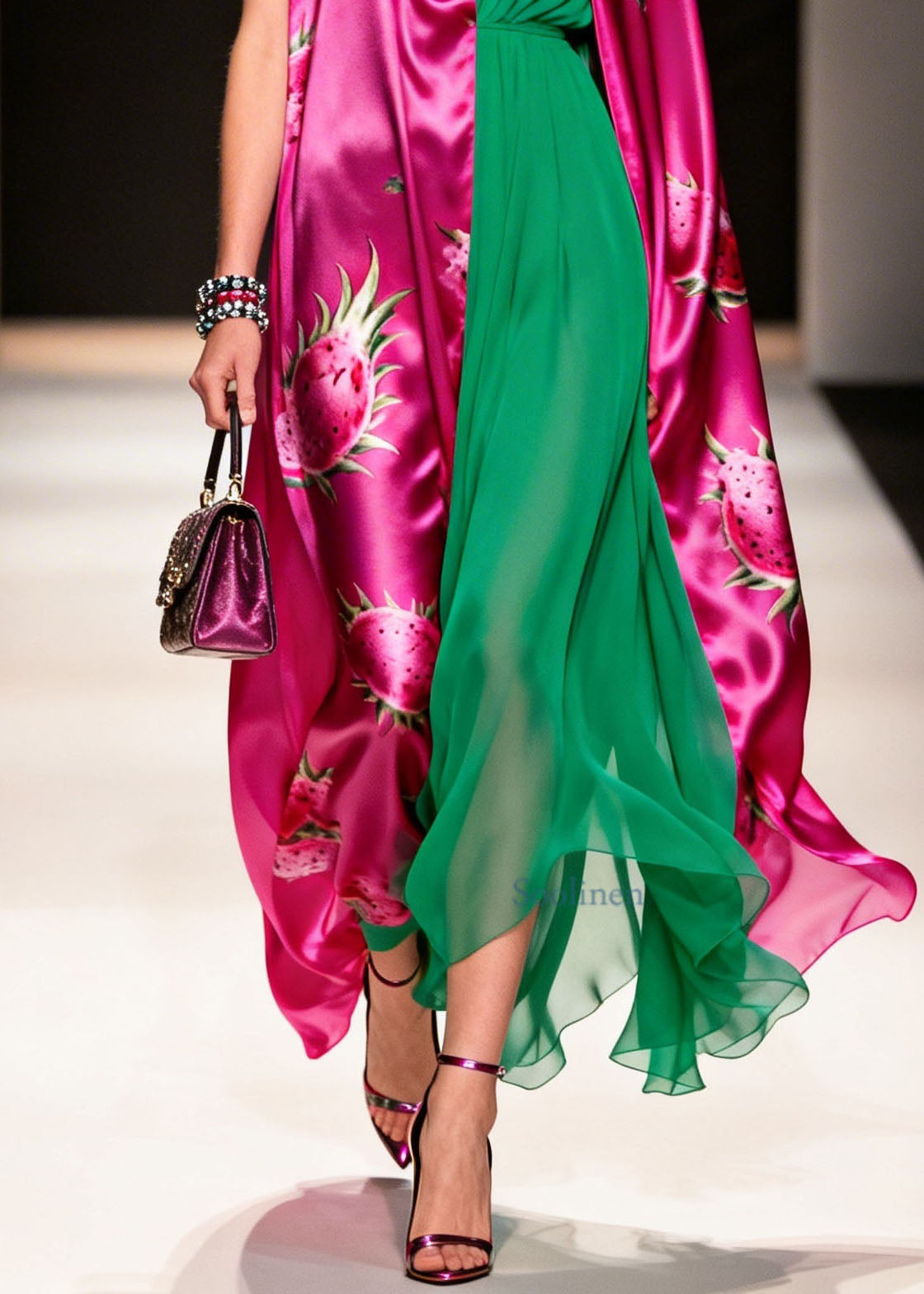 New V Neck Print Cardigans And Dresses Chiffon Two Pieces Set Summer