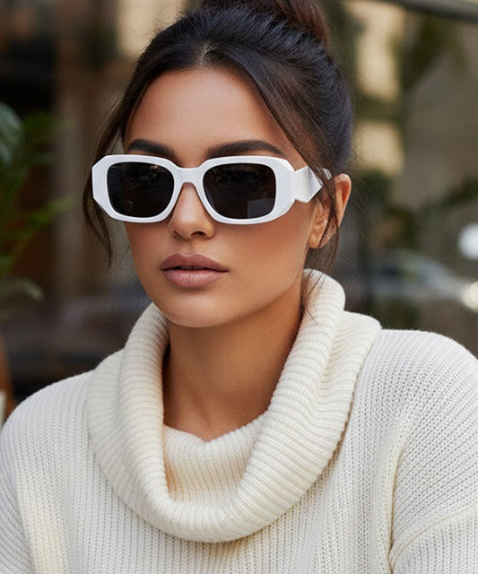 New White Polygonal Fashion Sunglasses